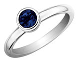 2/3 Carat (ctw) Lab-Created Blue Sapphire Ring in Sterling Silver